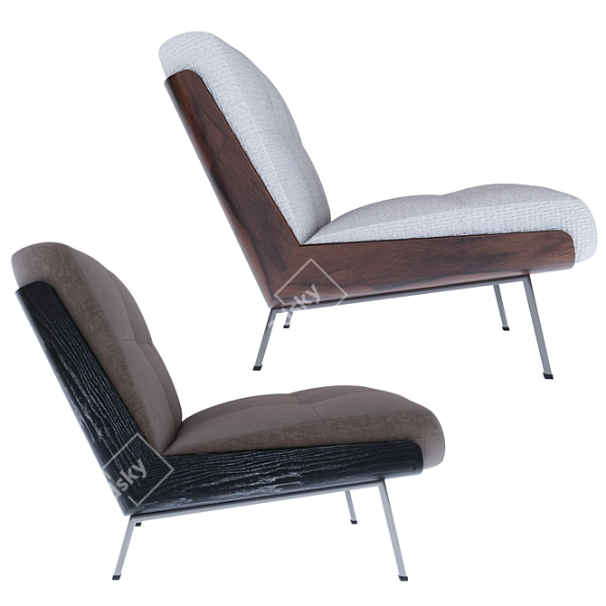 Daiki Modern Designer Lounge Chair 3D model image 2