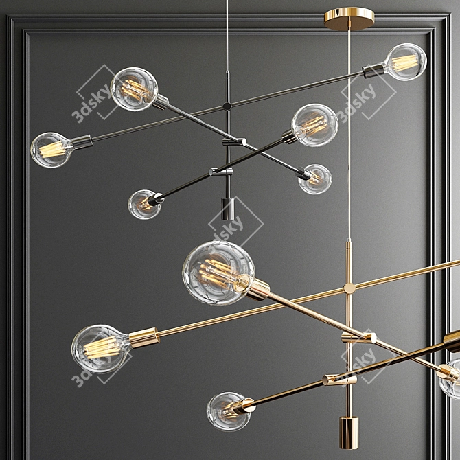 Modern Tangle Light Trio 3D model image 3