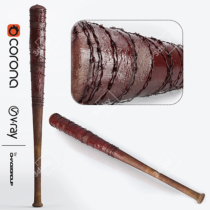 Negan's Iconic Lucille Replica 3D model image 1