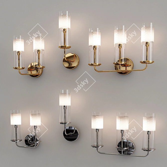 Elegant Wentworth Wall Lights 3D model image 3