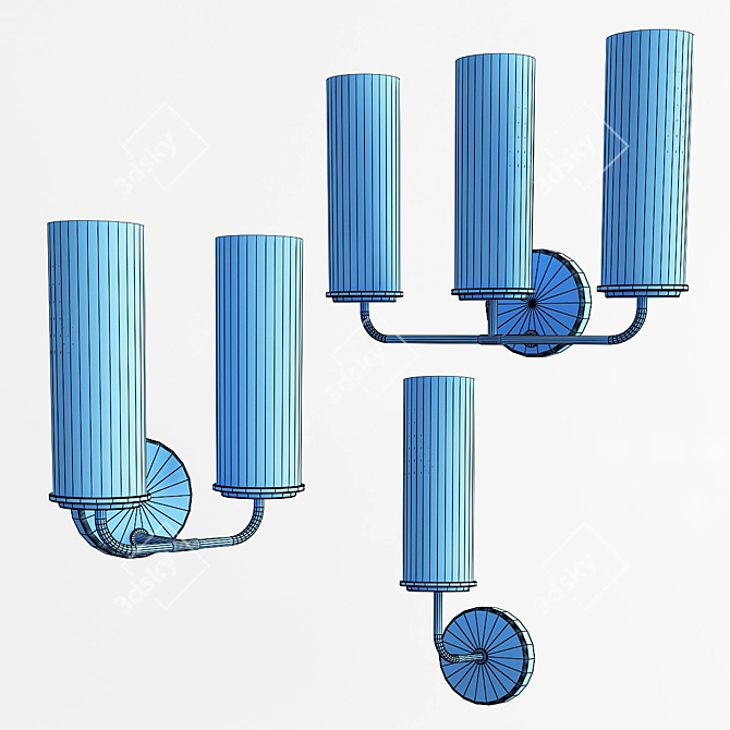 Elegant Wentworth Wall Lights 3D model image 4