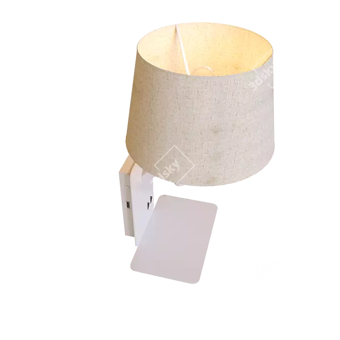 Loft IT Station: Modern White Table Lamp 3D model image 3