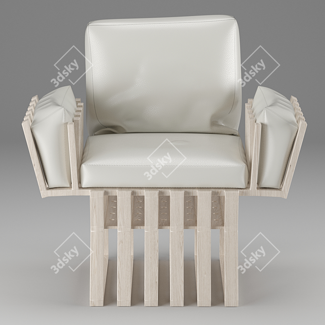 Cozy Wooden Frame Chair 3D model image 7