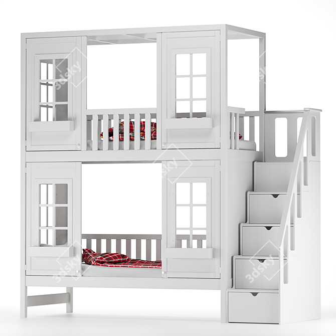 Palazzo Kids Bed with Drawers 3D model image 3