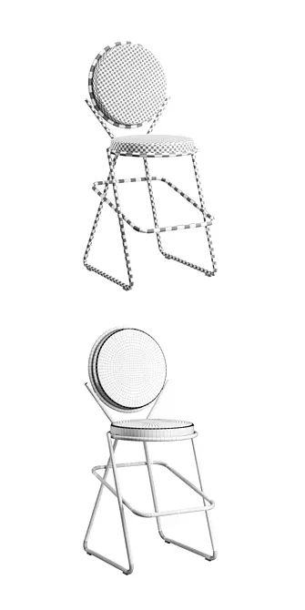 Sleek Moroso Double Zero Bar Stool 3D model image 5