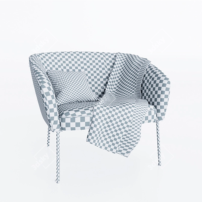 Stylish Blue Armchair: Tessin 3D model image 10