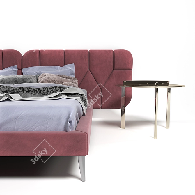 Opera Dorothy - Luxurious Chrome Bed 3D model image 3