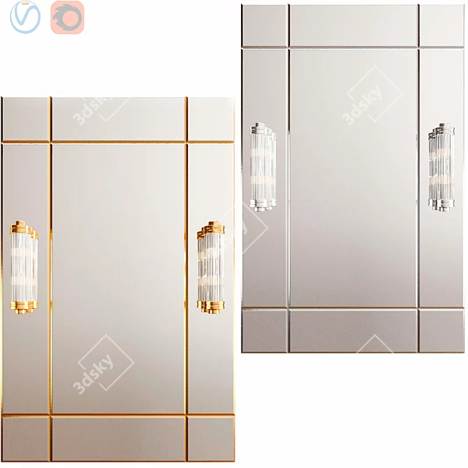 Beaumont Vintage Brass Mirror 3D model image 1