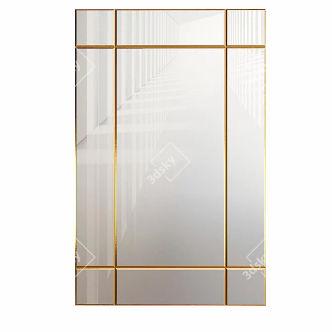 Beaumont Vintage Brass Mirror 3D model image 7