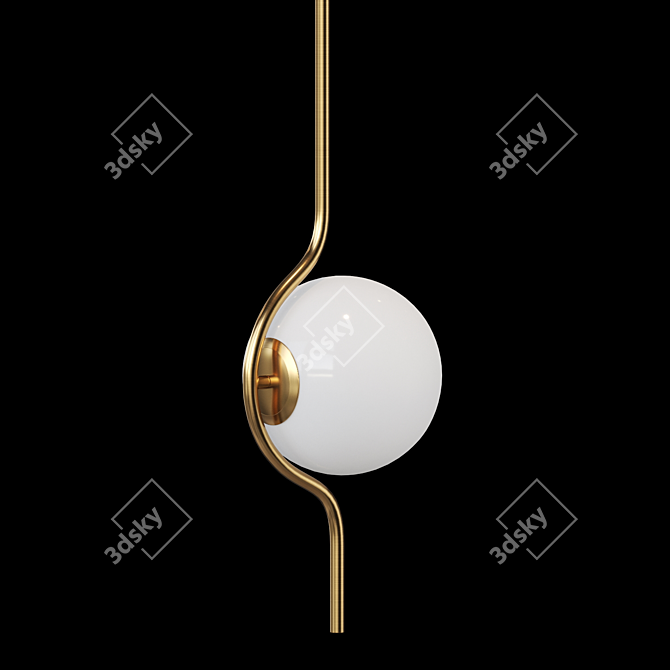 Elegant Glass Pendant Lamp 3D model image 2