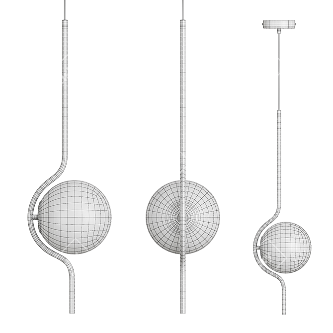 Elegant Glass Pendant Lamp 3D model image 3