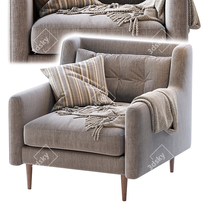 Crosby Mid-Century Accent Chair 3D model image 6