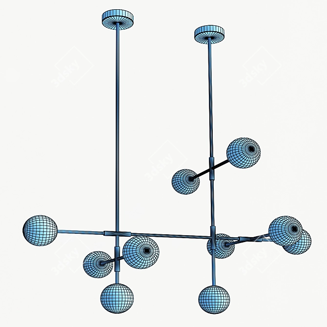 Modern Glass Pendant Hanging Lamps 3D model image 5