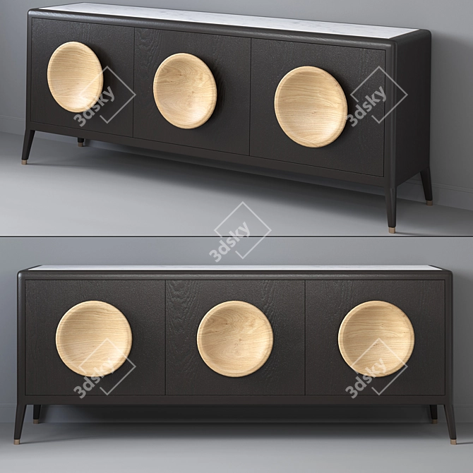 Collins Dresser II: Elegant Oak with Marble Top 3D model image 1