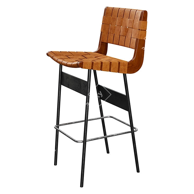 Elegant Bar Stool by Knoll 3D model image 1