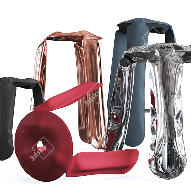 Zieta Plopp: Innovative, Iconic Stool 3D model image 2