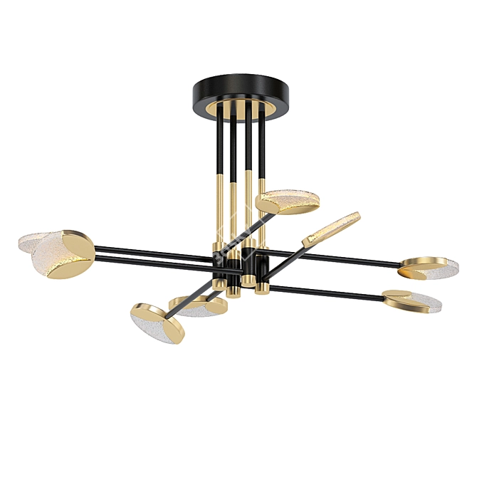 Ariel Modern Metal & Acrylic Ceiling Light 3D model image 1