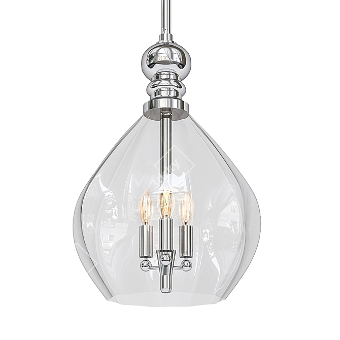 Houten 11: Sleek Brushed Nickel Pendant 3D model image 1