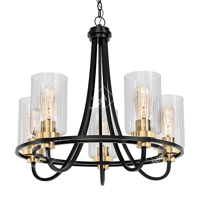 Elegant Oil-Rubbed Bronze Chandelier 3D model image 1