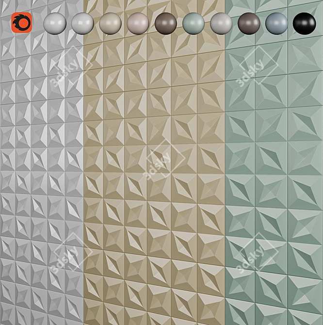 Tubadzin Color Tile: Stunning PBR Design 3D model image 1