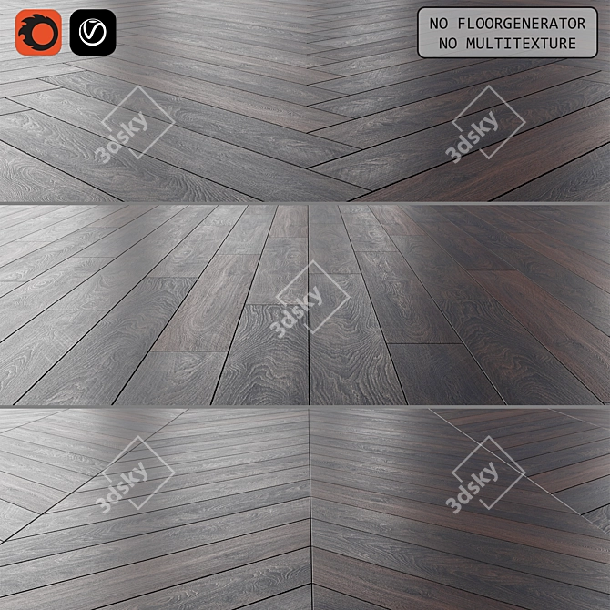 Versatile Laminate Flooring: 3 Layouts, 7 Tile Patterns 3D model image 1