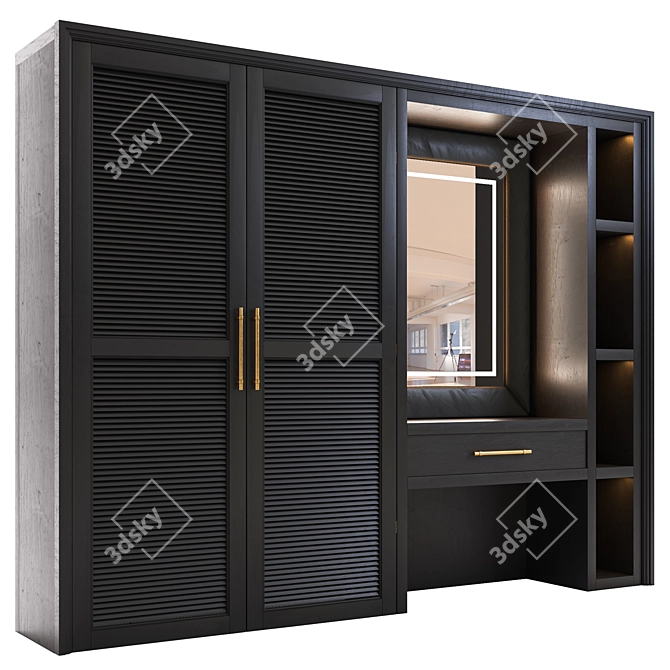 Elegant Wardrobe Set - High-Quality Textures 3D model image 2