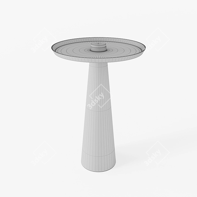 Wagner Oak and Concrete Base 3D model image 3
