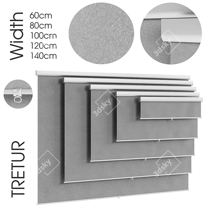 TRETUR: Ikea's Stylish Block-Out Roller Blind 3D model image 1