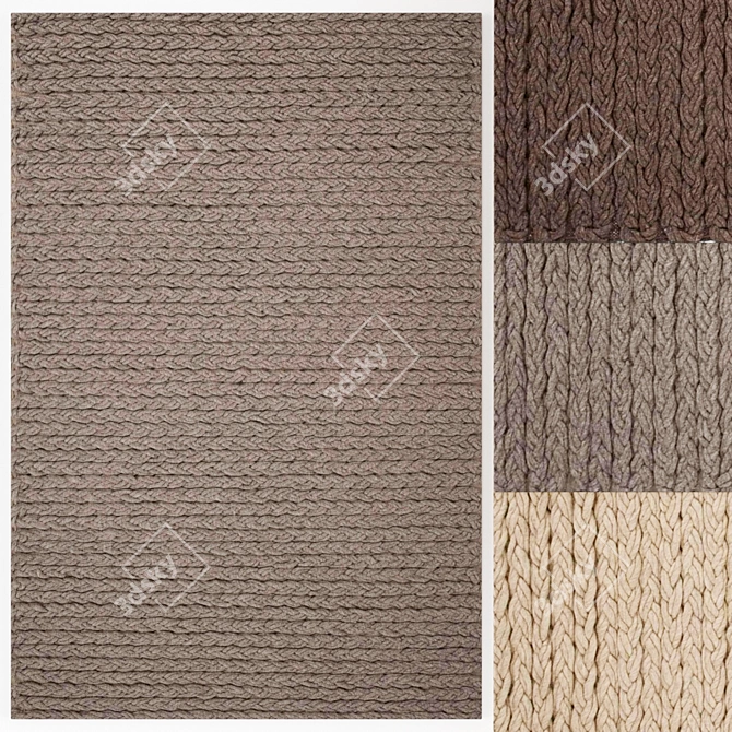 BUMP Braids Rug Set 3D model image 1