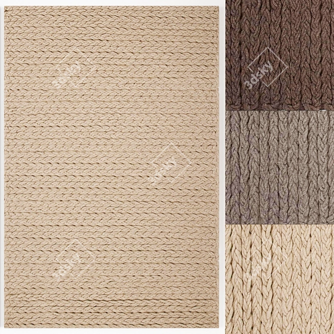 BUMP Braids Rug Set 3D model image 2