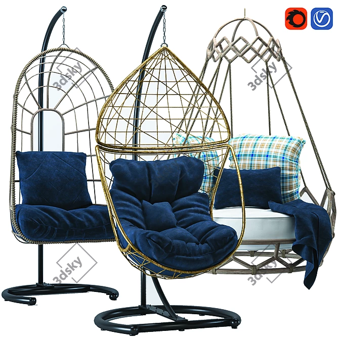 Elevate-Your-Space Hanging Chair 3D model image 1