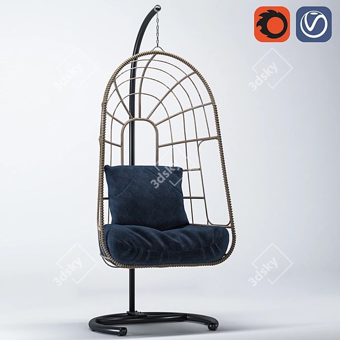 Elevate-Your-Space Hanging Chair 3D model image 3