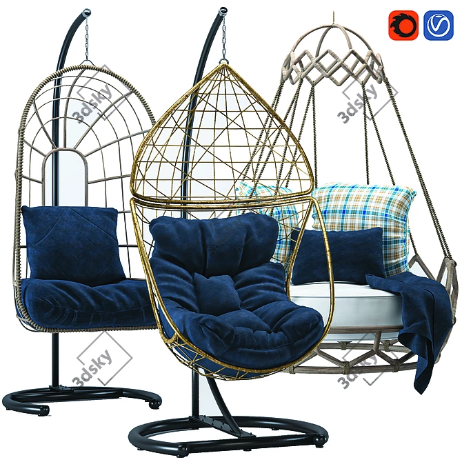 Elevate-Your-Space Hanging Chair 3D model image 8