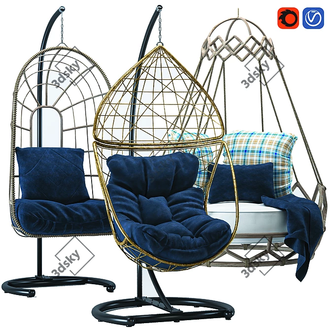 Elevate-Your-Space Hanging Chair 3D model image 9