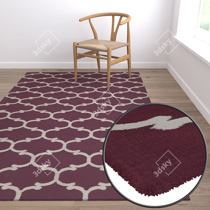 Title: High-Quality Carpet Set 3D model image 5