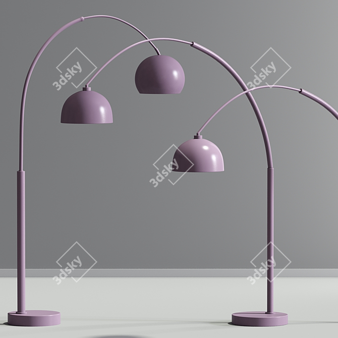 Sleek Arc Floor Lamps 3D model image 2