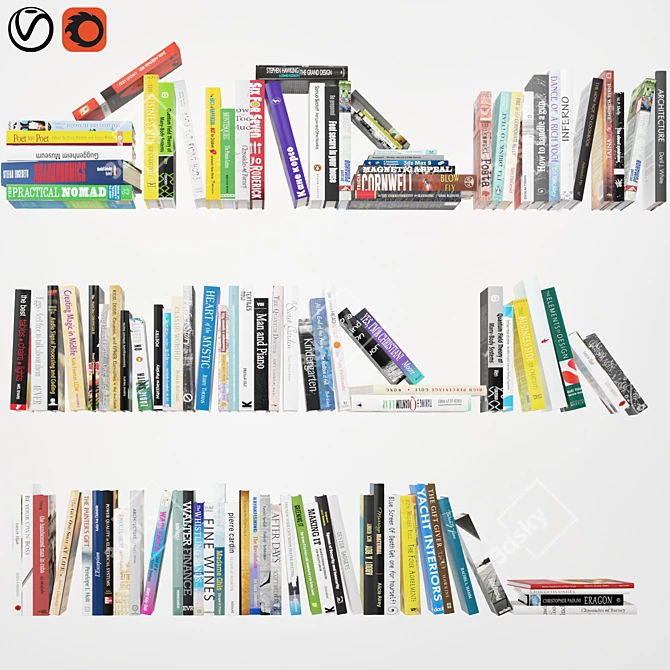 Dimensional Book Set 01 3D model image 1