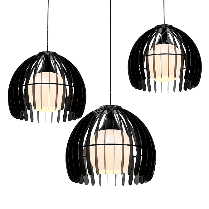 Elegant Art Deco Pendant Light 3D model image 1