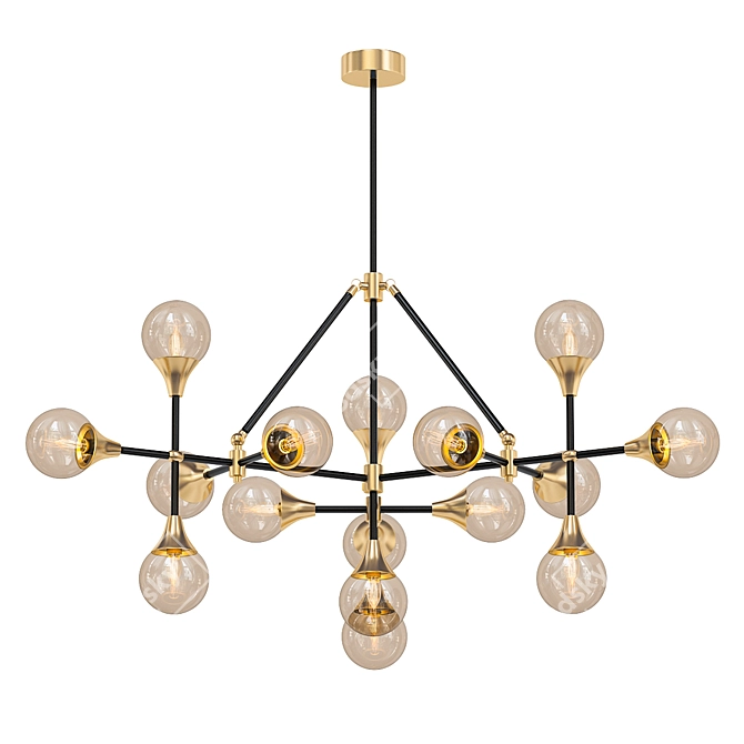 Elegant Baton Chandelier 16-Illuminate in Style! 3D model image 1