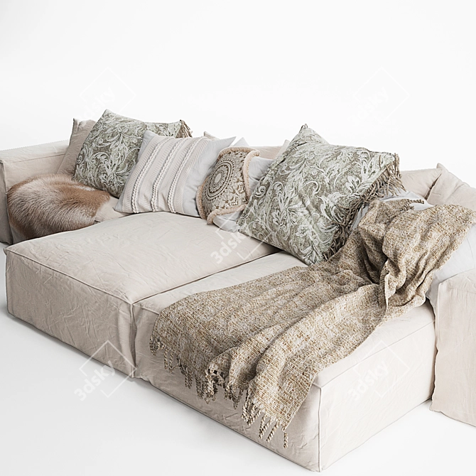 Modern Hendrix Sofa: Luxurious, Stylish & Spacious 3D model image 3