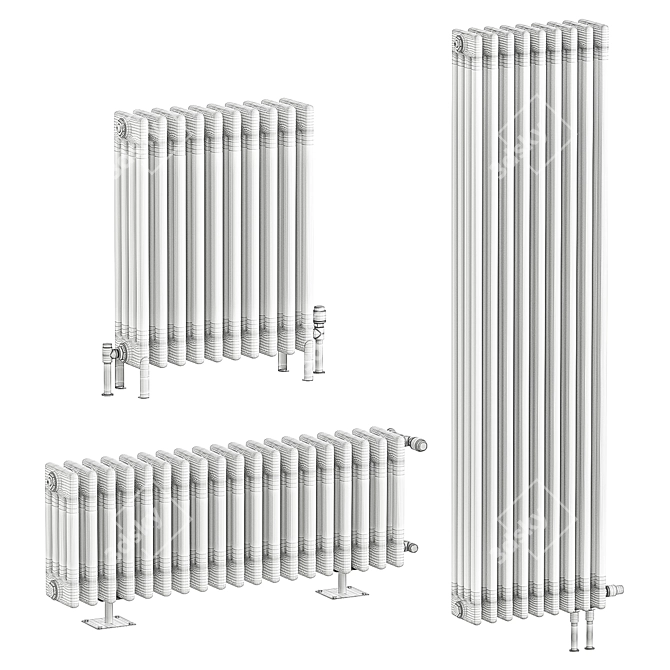 Zehnder Charleston Radiator Set 3D model image 2