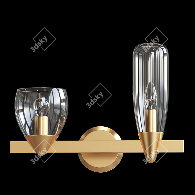 Sleek Glass Wall Lamp | Lampatron KLEFI 3D model image 2
