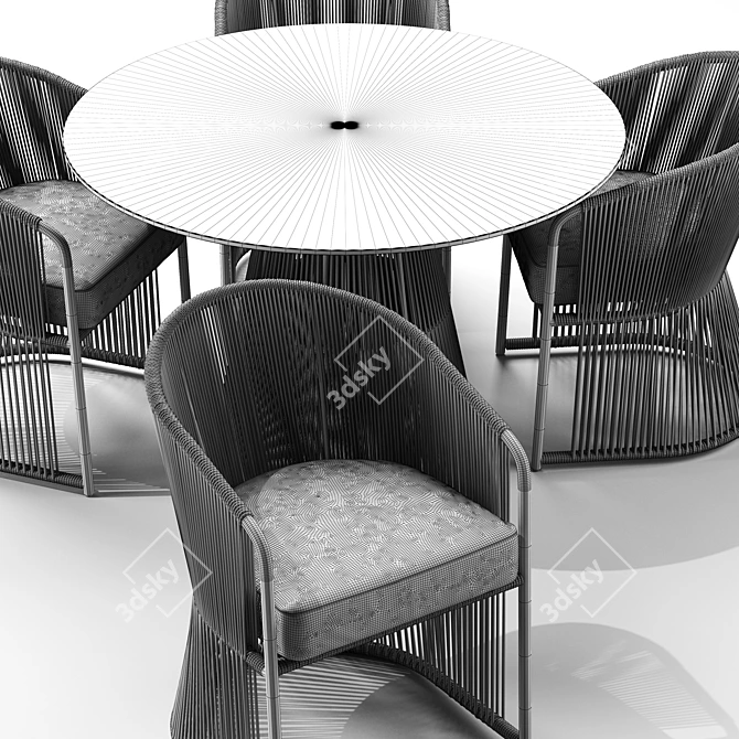 Modern Outdoor Dining Set: Tibidabo Table and Armchair 3D model image 5