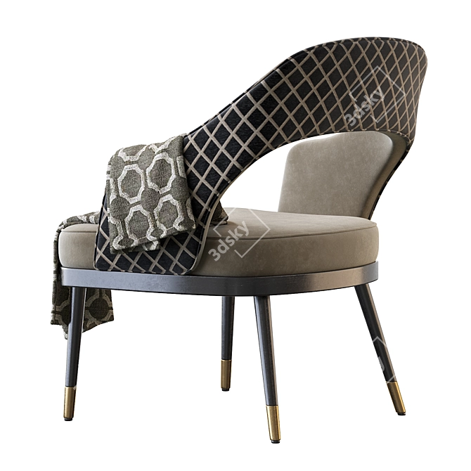 Sleek Stainless Armchair 3D model image 3
