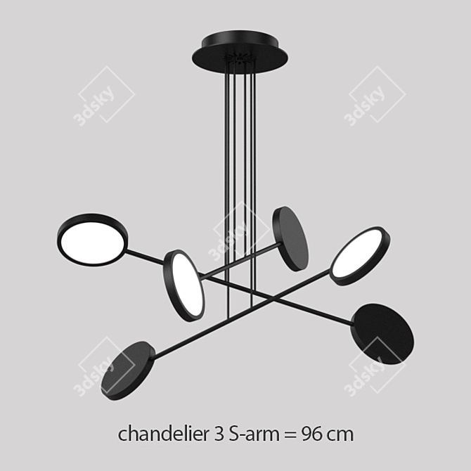 Mobi 3-pendant Lighting Ensemble 3D model image 2