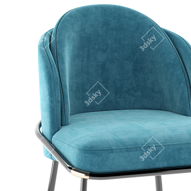 Sleek Sea Foam Dining Chair 3D model image 5