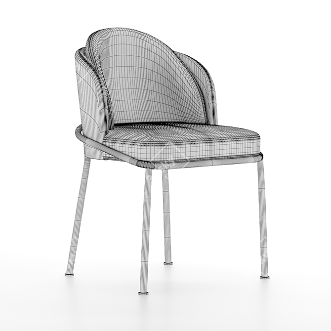 Sleek Sea Foam Dining Chair 3D model image 6