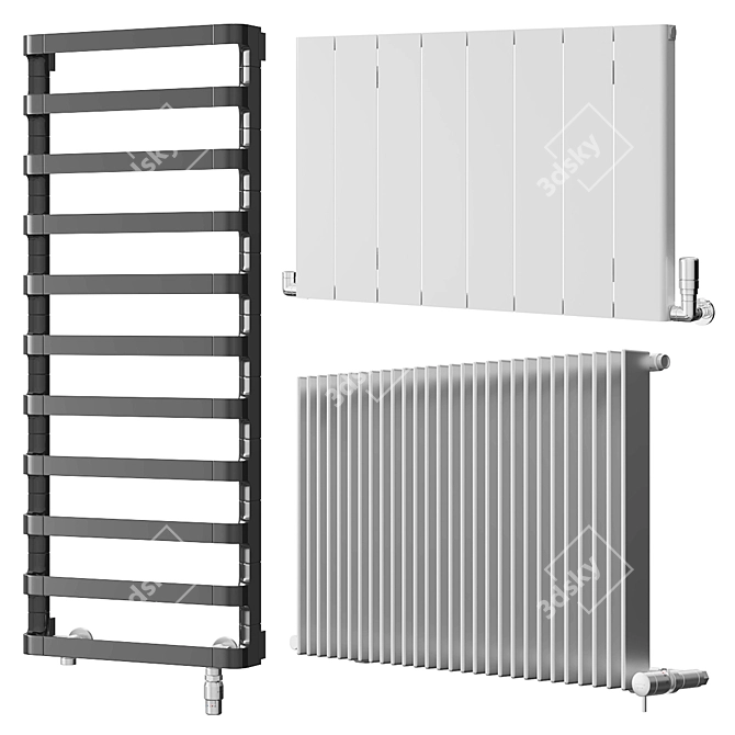 Sleek Radiators (v3) 3D model image 1