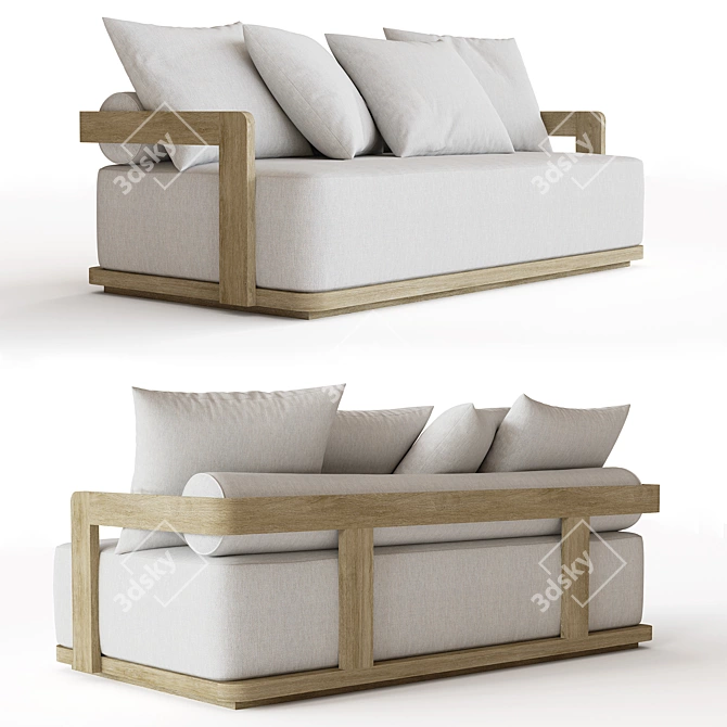 Teak Sofa: Prado 72" by Restoration Hardware 3D model image 1