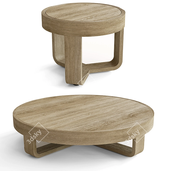 Prado Teak Coffee Table - Elegant Design, Premium Quality 3D model image 1